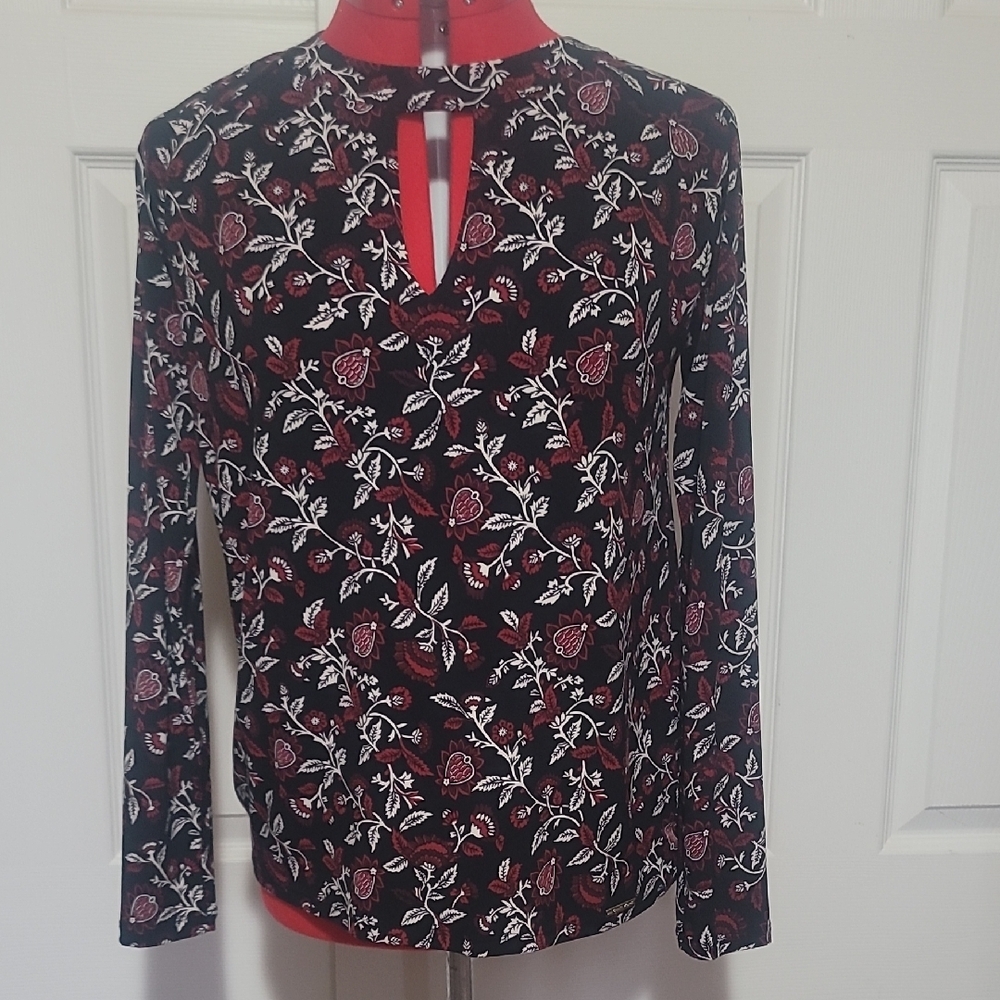 MICHAEL Michael Kors Black and White Cut Out Blouse